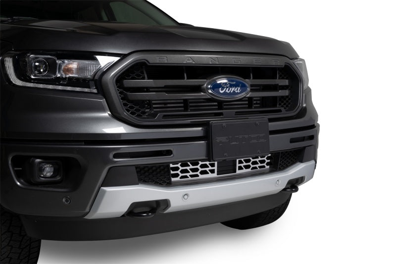 Putco 19-20 Ford Ranger avec régulateur de vitesse adaptatif - Hex Shield - Inserts de calandre de pare-chocs en acier inoxydable poli