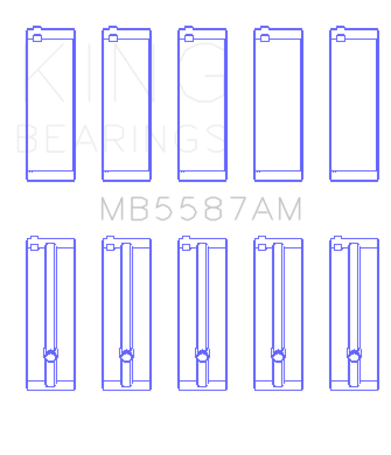 Roulements principaux de vilebrequin King 92-95 Suzuki Sidekick G15A/G16A/G16B - 5 paires dans un ensemble