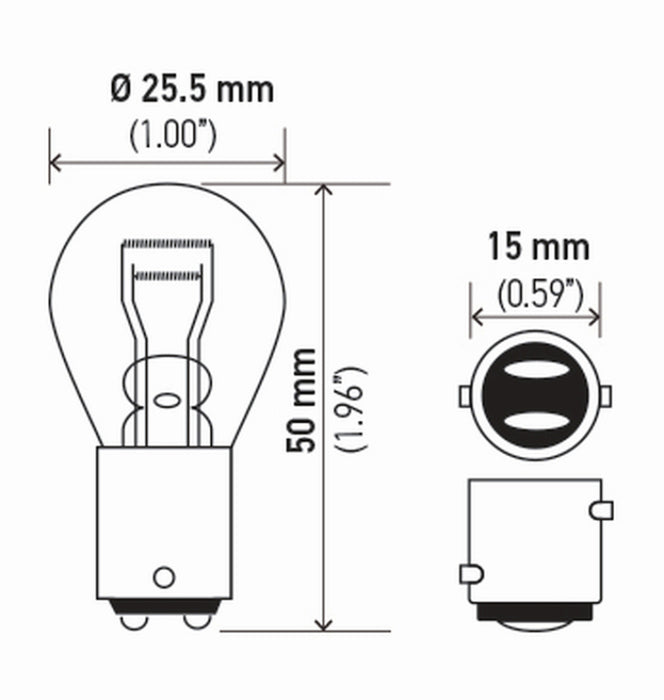 Ampoule Hella 7528 12V 21/5W Bay15D S8 Sb