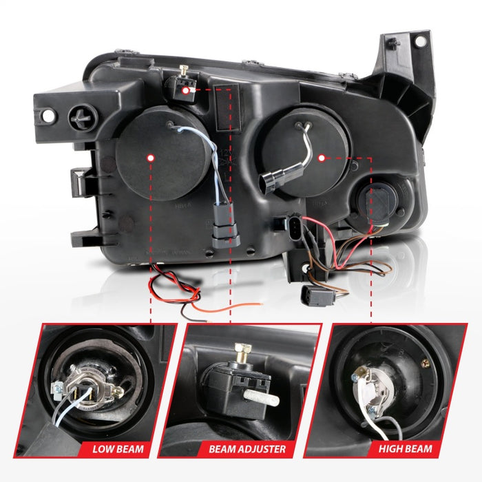 Phares de projecteur ANZO 2006-2010 Dodge Charger avec halo chromé (CCFL)