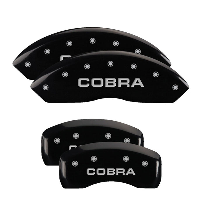 MGP Front set 2 Caliper Covers Engraved Front Oval logo/Ford Black finish silver ch