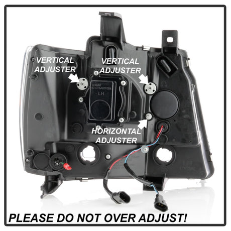 Phares à DEL Spyder Chevy Suburban 1500/2500 07-14 Tahoe 07-14 Noir PRO-YD-CSUB07V2PL-BK