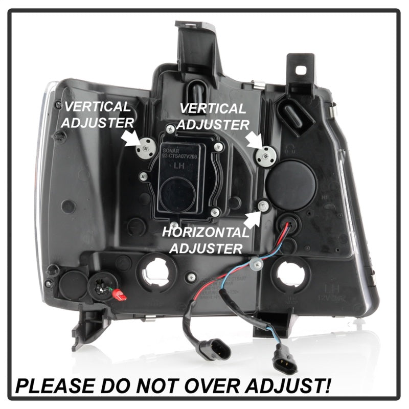 Phares à DEL Spyder Chevy Suburban 1500/2500 07-14 Tahoe 07-14 Noir PRO-YD-CSUB07V2PL-BK