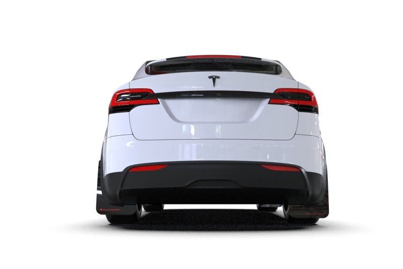Garde-boue Rally Armor 2022 Tesla Model X/X Plaid Black UR - Logo noir métallisé