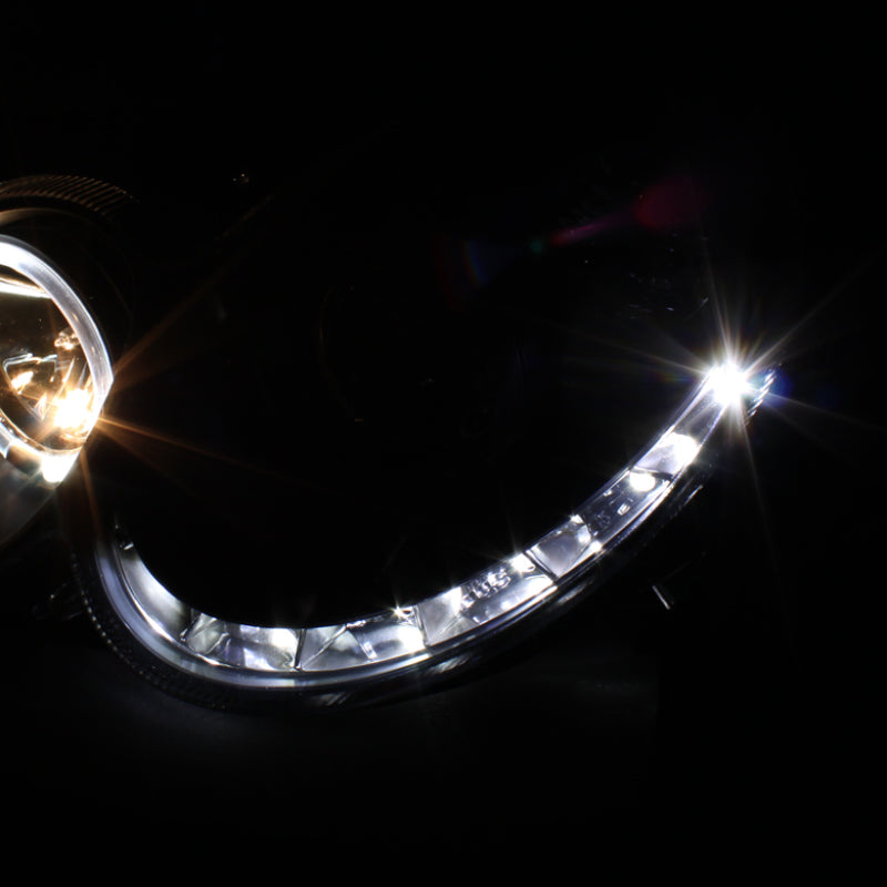 Projecteur Spyder Mercedes Benz CLK 03-09 Modèle Halogène - LED Halo DRL Blk PRO-YD-MBCLK03-DRL-BK