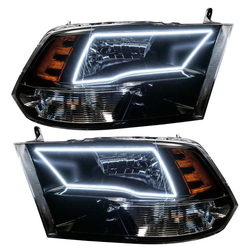 Oracle 09-17 RAM 1500 Quad Pre-Assembled Headlights Blk Housing - w/ Simple Cntrl