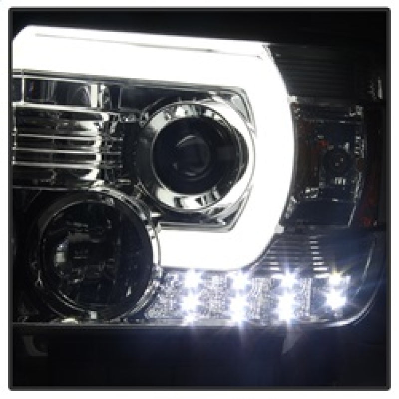 Phares de projecteur Spyder GMC Sierra 14-16 Barre lumineuse DRL Chrome PRO-YD-GS14-LBDRL-C