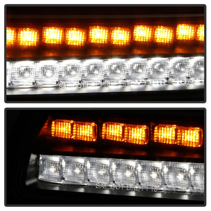 Feux de pare-chocs avant à LED pour Jeep Wrangler Spyder 2018-2019 (modèle halogène uniquement) - Signal séquentiel - Noir