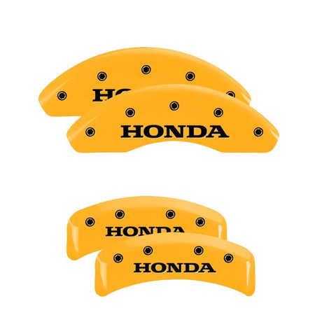 Couvre-étriers MGP 4 gravés avant et arrière Honda finition jaune noir ch