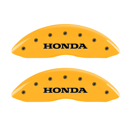 MGP 4 Caliper Covers Engraved Front Honda Engraved Rear Pilot/2015 Yellow finish black ch