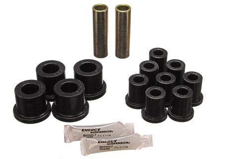 Ensemble de bagues de ressort à lames arrière noires Energy Suspension 70-72 Dodge Charger (avec œillet principal de 1-1/2 po)
