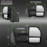 xTune 99-07 Ford Super Duty LED Telescoping Manual Mirrors - Smk (Pair) (MIR-FDSD99S-G4-MA-RSM-SET)