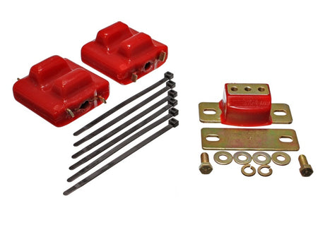 Supports de moteur et de transmission rouges Energy Suspension 87-91 Suburban C10-C30 2WD - Finition zinc