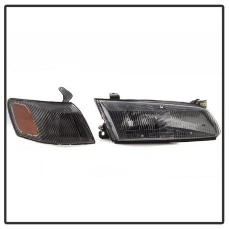 Phares de style OEM xTune 97-99 Toyota Camry 4 pièces avec feux d'angle - Noir (HD-JH-TCAM97-SET-BK)