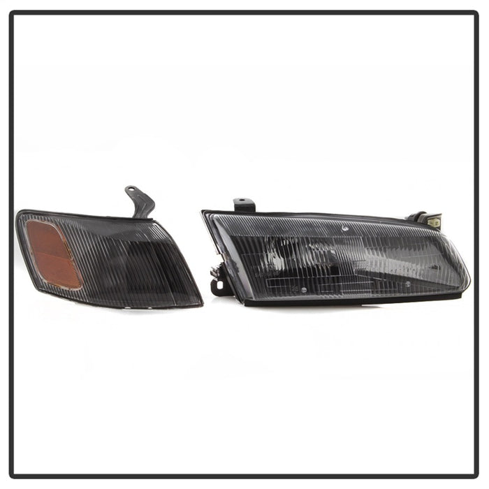 Phares de style OEM xTune 97-99 Toyota Camry 4 pièces avec feux d'angle - Noir (HD-JH-TCAM97-SET-BK)