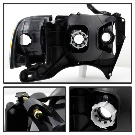 xTune Dodge Ram Sport Model Only 1999-2002 OEM Headlights Black HD-JH-DR99-SP-BK