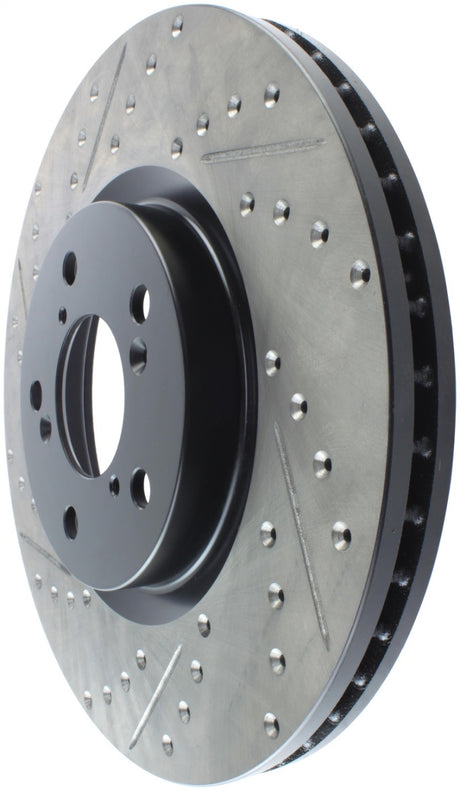 Rotor avant droit perforé et rainuré StopTech 07-08 Acura MDX SportStop