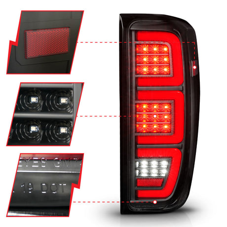 Feu arrière de rechange à LED noir Anzo 19-23 pour GMC Sierra 1500/2500HD/3500HD
