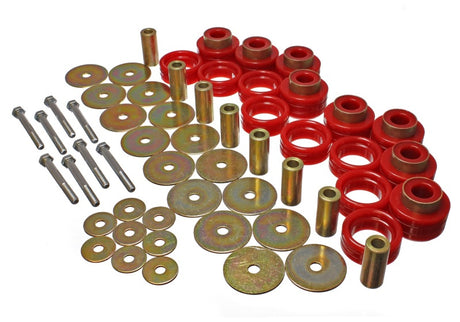 Kit de montage de carrosserie Energy Suspension avec quincaillerie - Rouge
