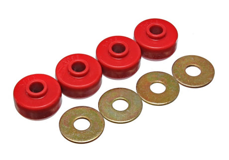 Coussins de ressort rouges Energy Suspension 84-96 Chevy Corvette pour jeu de bagues de ressort à lames arrière