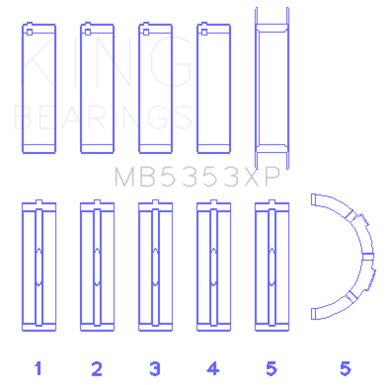 King Ford 281 4.6L SOHC 16V Performance Main Bearing Set - Size Standard