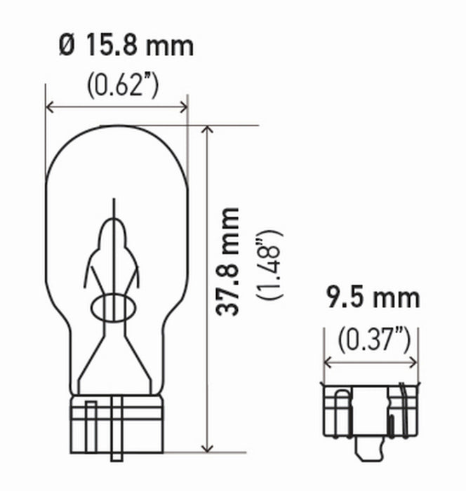 Ampoule Hella 921 12V 16W ​​W21X95D T5 (2)