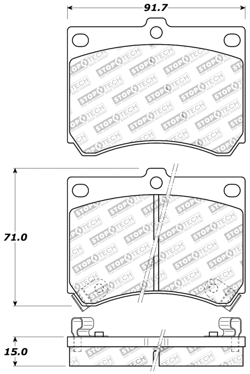 Plaquettes de frein avant StopTech Performance pour Ford Escort ZX2 91-03 / Mazda MX-3 92-95