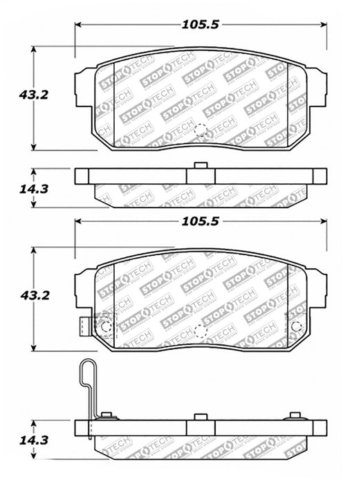 StopTech 04-11 Mazda RX-8 Street Select Rear Brake Pads