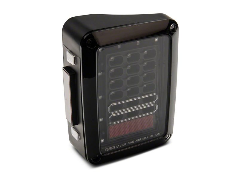 Feux arrière à LED Raxiom 07-18 Jeep Wrangler JK Axial Series - Boîtier noir (lentille transparente)