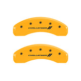 MGP 4 Caliper Covers Engraved Front & Rear With stripes/Challenger Yellow finish black ch