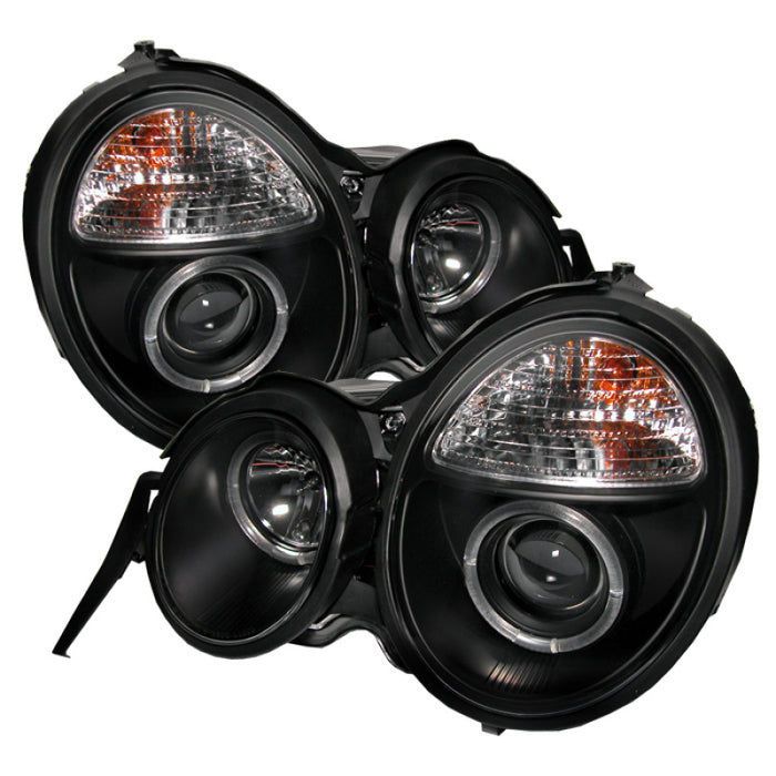 Phares de projecteur Spyder Mercedes Benz Classe E 95-99 LED Halo Blk PRO-YD-MBW21095-HL-BK