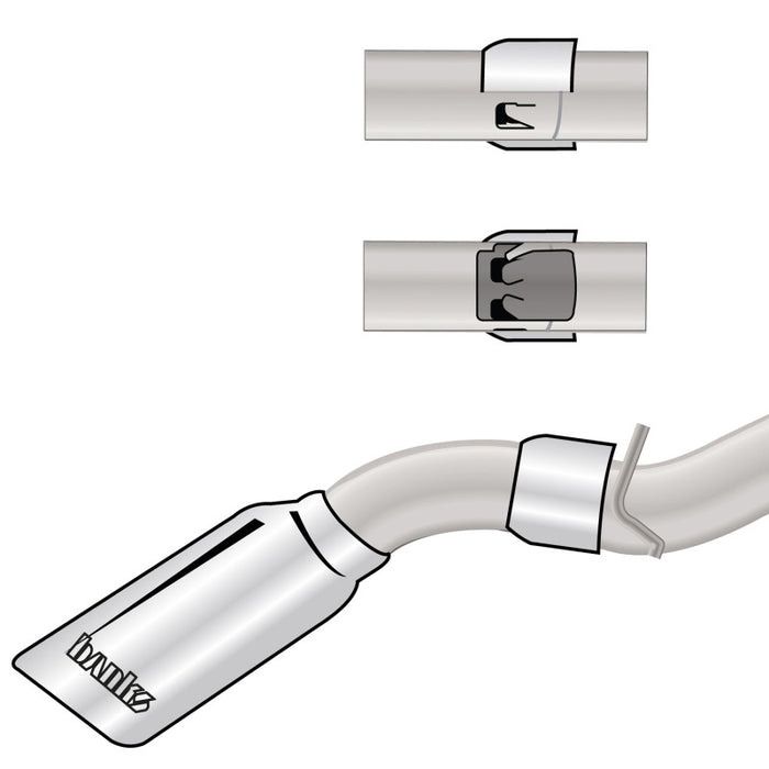 Système d'échappement Monster Banks Power 17+ GM Duramax L5P 2500/3500 - Échappement simple SS avec embout chromé