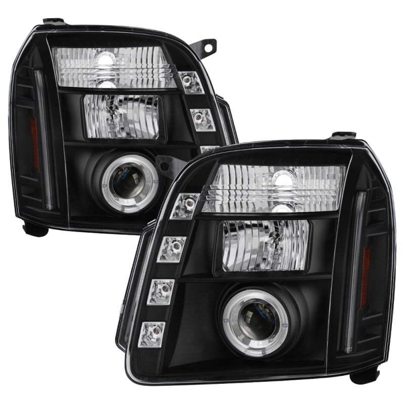 Phares de projecteur à DEL Halo LED Blk PRO-YD-GY07-HL-BK pour GMC Yukon 07-14/GMC Yukon Denali 07-14