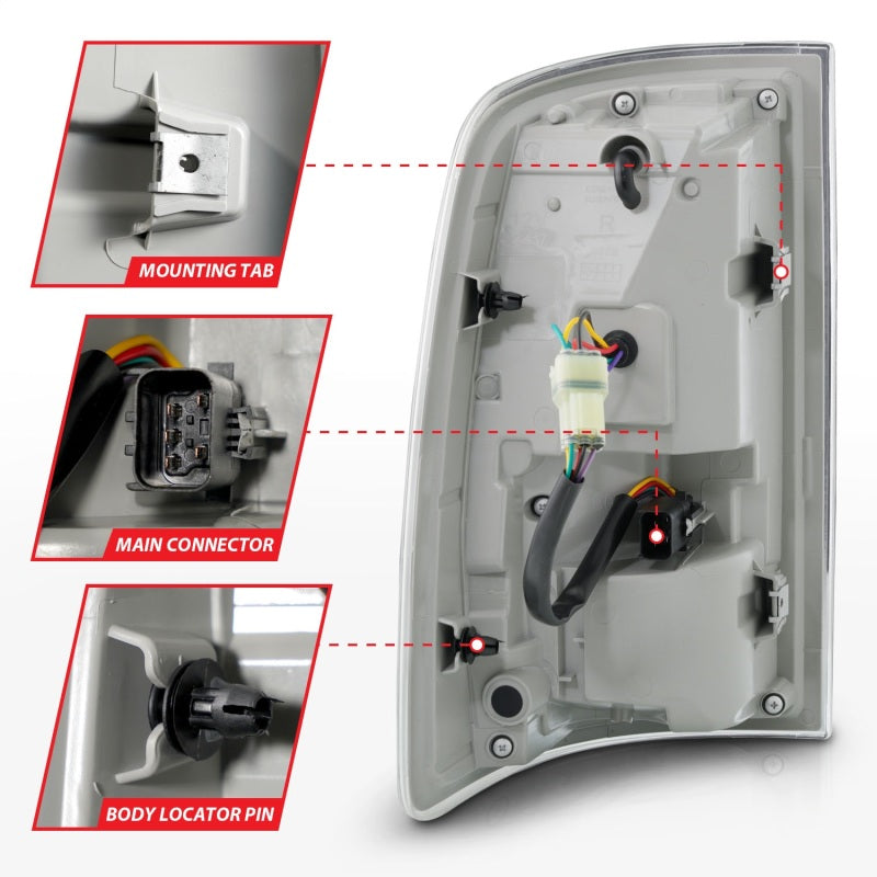 Feux arrière à LED séquentiels ANZO 09-18 Dodge Ram 1500 Fumé noir avec signal ambre de commutation