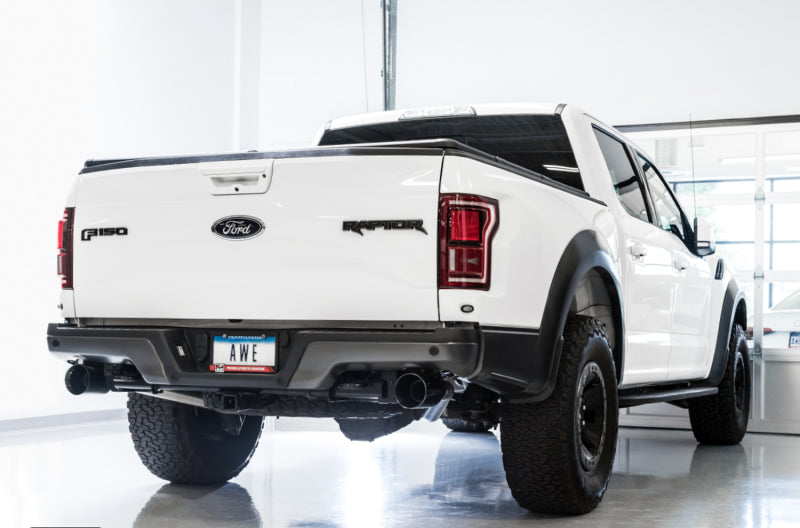 Système d'échappement hautes performances AWE Tuning 2017+ Ford Raptor 0 FG - avec embouts noirs diamantés