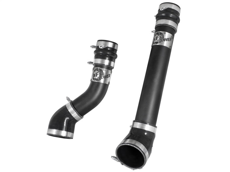 Tubes latéraux chauds et froids de refroidisseur intermédiaire noir aFe Bladerunner de 3 pouces pour camions diesel Dodge 94-02 L6-5.9