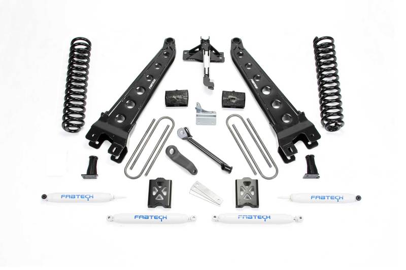 Système de bras de radiateur Fabtech 05-07 Ford F350 4WD 6 pouces avec bobines et amortisseurs de performance