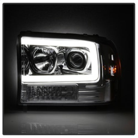 Phares de projecteur à barre lumineuse Spyder 99-04 Ford F-250 Super Duty - Chrome (PRO-YD-FF25099V2-LB-C)