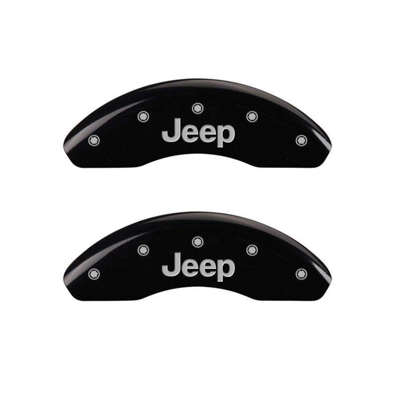 Couvre-étriers MGP 4 gravés à l'avant JEEP Logo de calandre JEEP gravé à l'arrière Finition noire argent ch