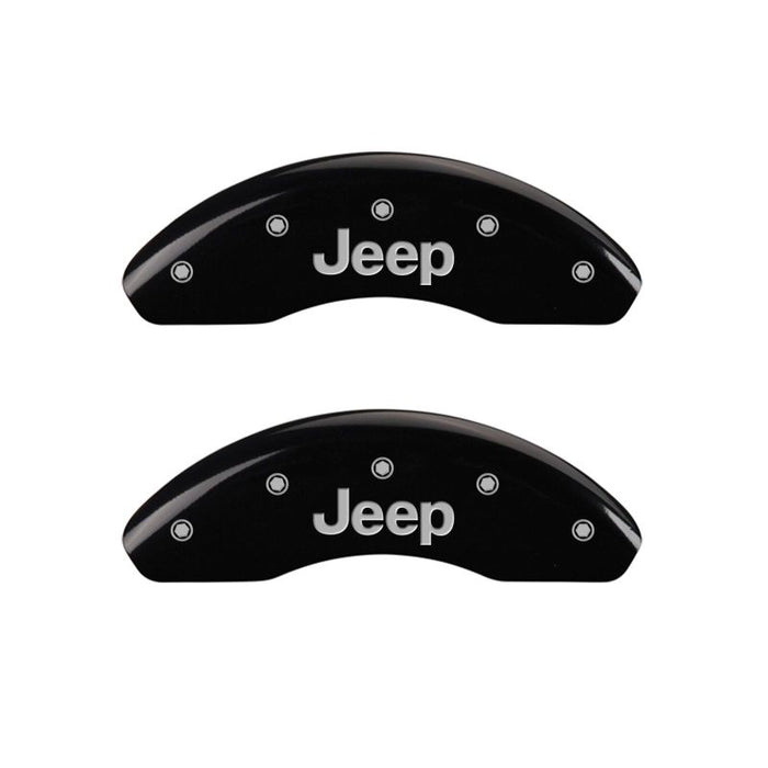 Couvre-étriers MGP 4 gravés à l'avant JEEP Logo de calandre JEEP gravé à l'arrière Finition noire argent ch