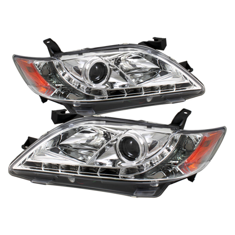 Phares de projecteur Spyder Toyota Camry 07-09 DRL Chrome High H1 Low H7 PRO-YD-TCAM07-DRL-C