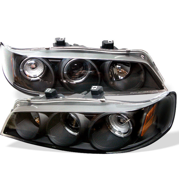 Phares de projecteur Spyder Honda Accord 94-97 1 pièce LED Halo Amber Reflctr Blk PRO-YD-HA94-AM-BK