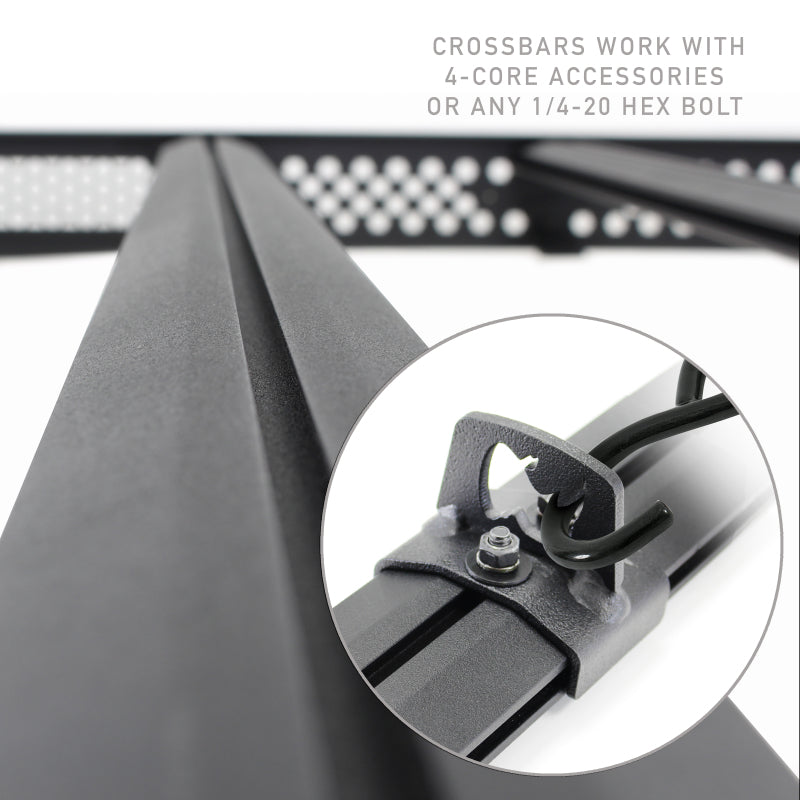 Barres de toit à profil bas Go Rhino 16-23 pour Toyota Tacoma DC Ceros - Tex. Blk