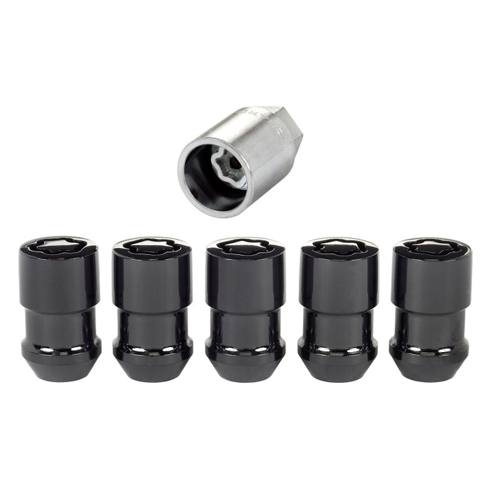 McGard Wheel Lock Nut Set - 5pk. (Cone Seat) M12X1.5 / 3/4 Hex / 1.46in. Length - Black