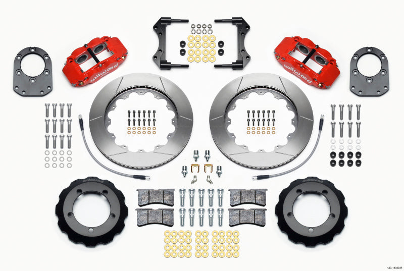 Kit de chapeau avant Wilwood Narrow Superlite 4R 14,00 po rouge 66-75 Ford Bronco Dana 30/44 avec lignes