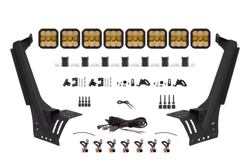 Pare-brise Diode Dynamics Jeep JL SS5 Sport CrossLink - Kit de barre lumineuse combo jaune