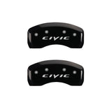 MGP 4 Caliper Covers Engraved Front & Rear MGP Yellow Finish Black Char 2017 Honda Civic