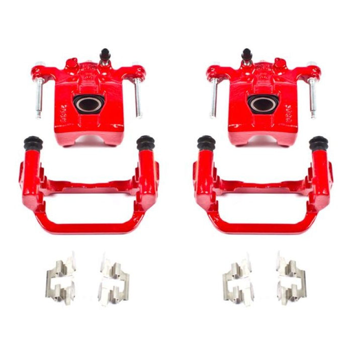 Power Stop 07-12 Nissan Altima Rear Red Calipers w/Brackets - Pair