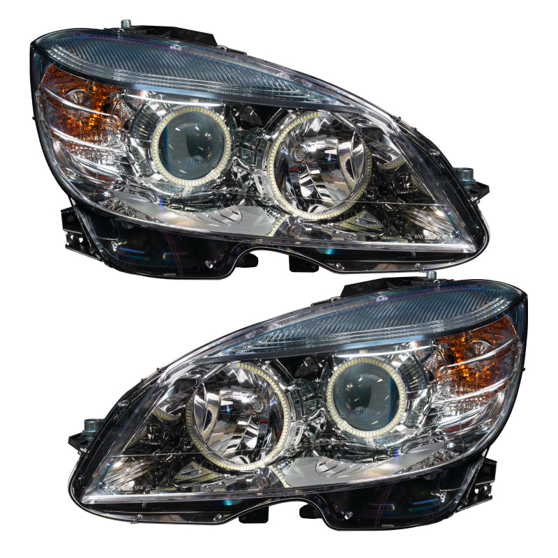 Oracle 08-11 Mercedes Benz C-Class Pre-Assembled Headlights - Chrome Housing - White
