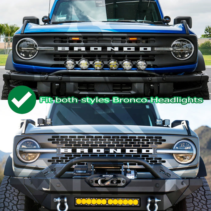 Phares de projecteur à LED AlphaRex 21-23 Ford Bronco NOVA Noir